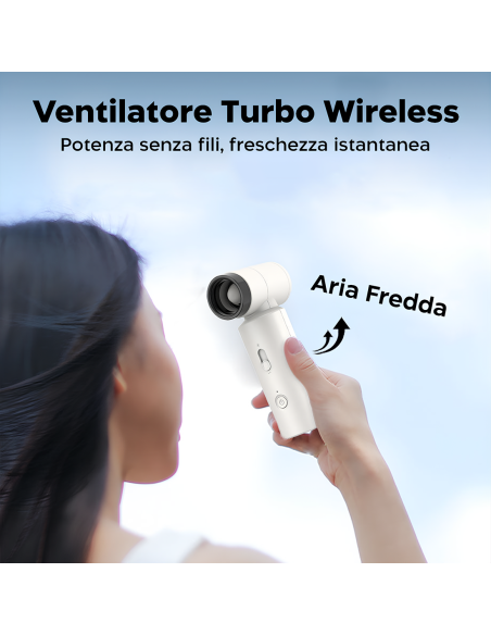 Mini Ventilatore Multifunzione Senza Fili Ricaricabile con Velocità Regolabile