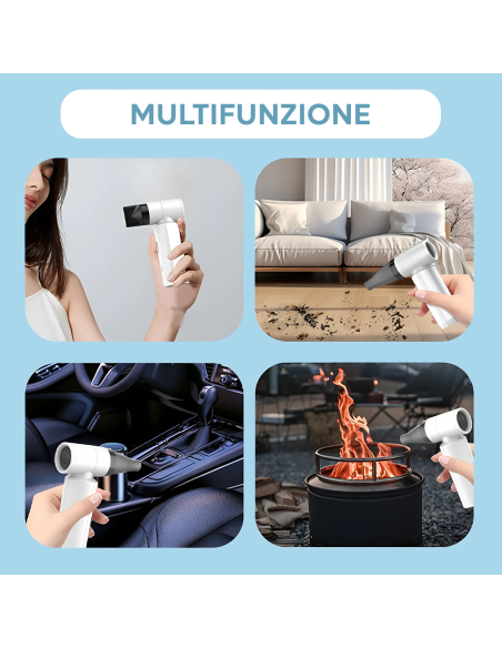 Mini Ventilatore Multifunzione Senza Fili Ricaricabile con Velocità Regolabile