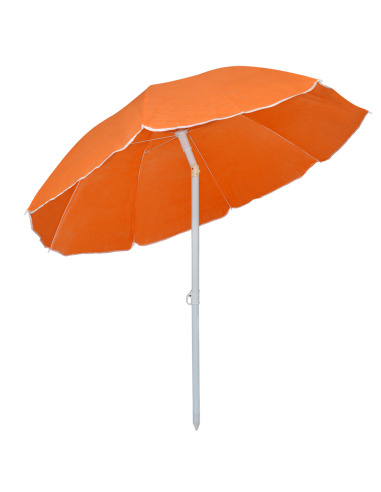 Ombrellone da Spiaggia Inclinabile Antivento 8 Stecche Palo in Alluminio 180cm
