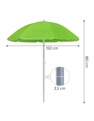 Ombrellone da Spiaggia Inclinabile Antivento 8...