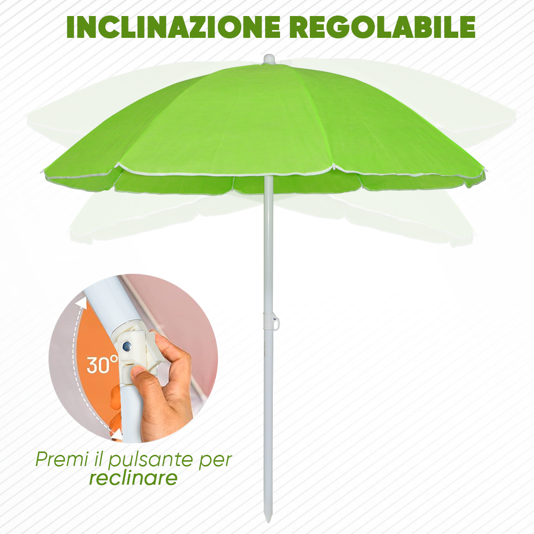 Ombrellone da spiaggia 180 cm. Nylon-Solar Aremar 70015