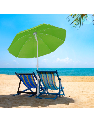 Ombrellone da Spiaggia Inclinabile Antivento 8...