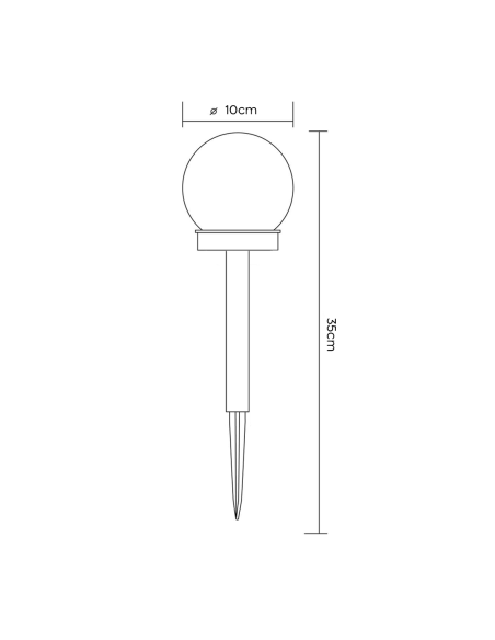 2pz Lampada Sfera Ricarica Solare 10cm da Esterno Picchetto Piantabile Giardino