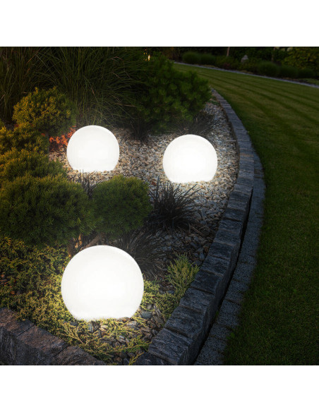 4pz Lampada Sfera Ricarica Solare 10cm da Esterno Picchetto Piantabile Giardino