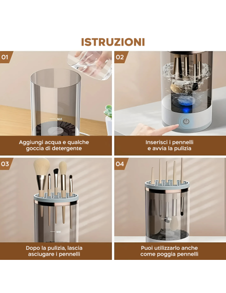 Macchina Elettrica per Pulizia Pennelli Trucco Centrifuga e Sterilizzazione UV