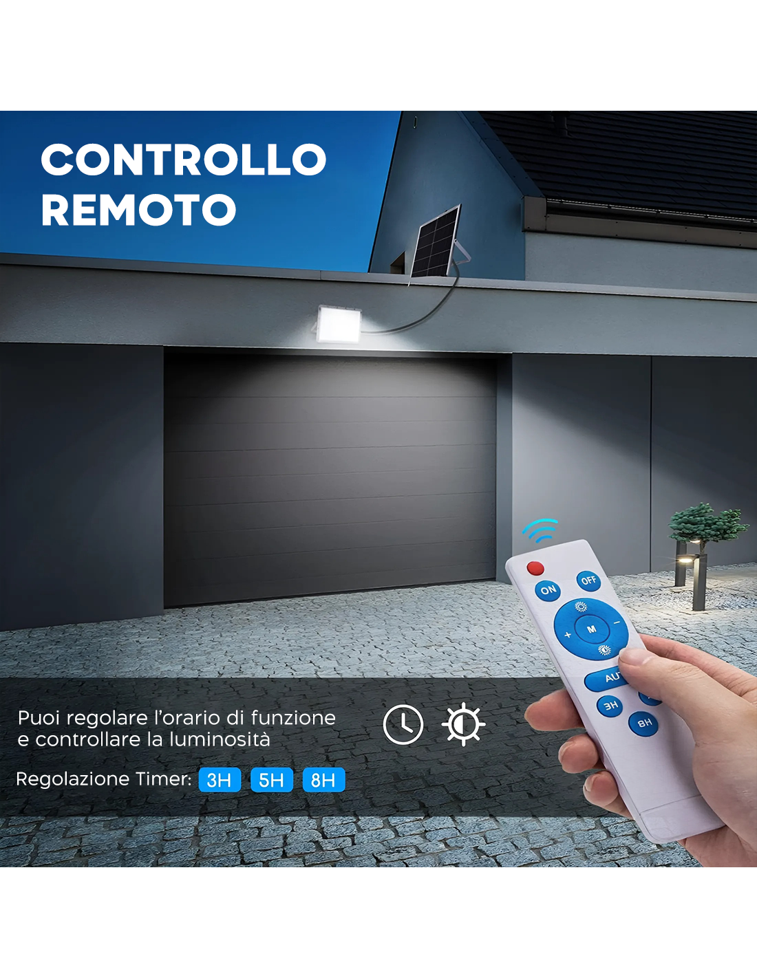 Luci Esterne A Energia Solare YASTA Faretto LED Da Esterno Solare 200W PRO Faro LED SMD Alta Luminosità Con Pannello Solare Sensore Crepuscolare E Telecomando IP65 Luce Fredda Faro Con Pannello Solare