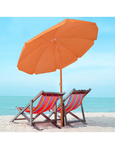 Ombrellone da Spiaggia TNT Palinuro H185cm Inclinabile 8 Stecche Palo Alluminio