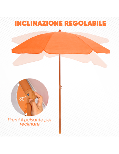 Ombrellone da Spiaggia TNT Palinuro H185cm...