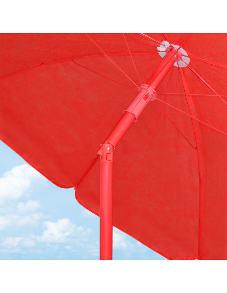 Ombrellone da Spiaggia TNT Palinuro H185cm Inclinabile 8 Stecche Palo Alluminio