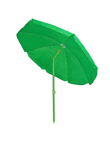 Ombrellone da Spiaggia TNT Palinuro H185cm Inclinabile 8 Stecche Palo Alluminio Verde