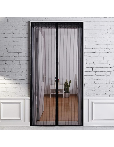 2pz Zanzariera Magnetica Porte Chiusura a Calamita 100x210cm Tenda Anti Zanzare