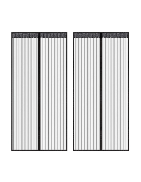 2pz Zanzariera Magnetica Porte Chiusura a Calamita 100x210cm Tenda Anti Zanzare