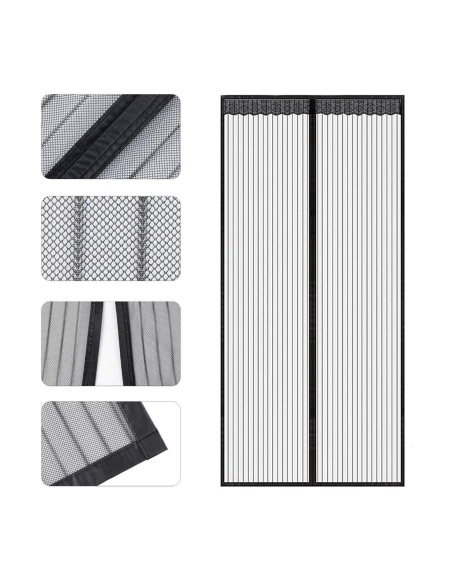 Zanzariera Magnetica per Porte Chiusura a Calamita 100x210cm Tenda Anti Zanzare