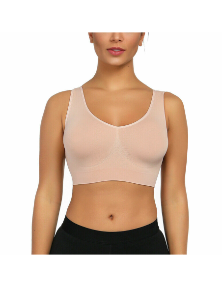 Reggiseno Top Sportivo Senza Ferretto Spalla Larga Traspirante Elasticizzato