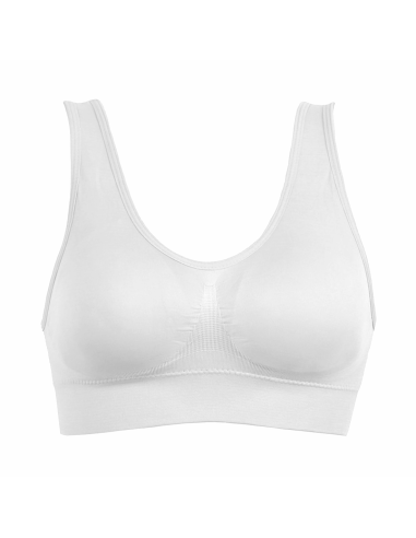 Image of Reggiseno Top Sportivo Senza Ferretto Spalla Larga Traspirante Elasticizzato Bianco XL/XXL052