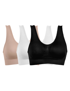 Pack 3 Reggiseno Top Sportivo Senza Ferretto Spalla Larga...