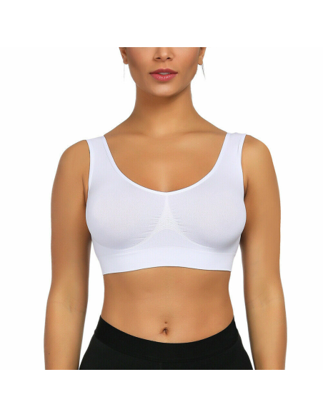 Pack 3 Reggiseno Top Sportivo Senza Ferretto Spalla Larga Traspirante Elastico