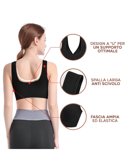 Pack 3 Reggiseno Top Sportivo Senza Ferretto Spalla Larga Traspirante Elastico