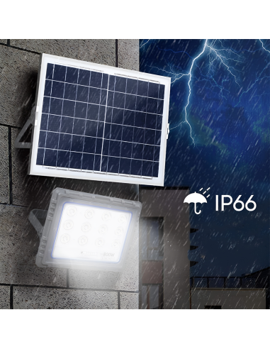 Faro Solare LED 800W con Pannello Solare...