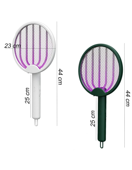 Racchetta Elettrica Anti Zanzare Fulmina Insetti Pieghevole Luce UV Ricaricabile