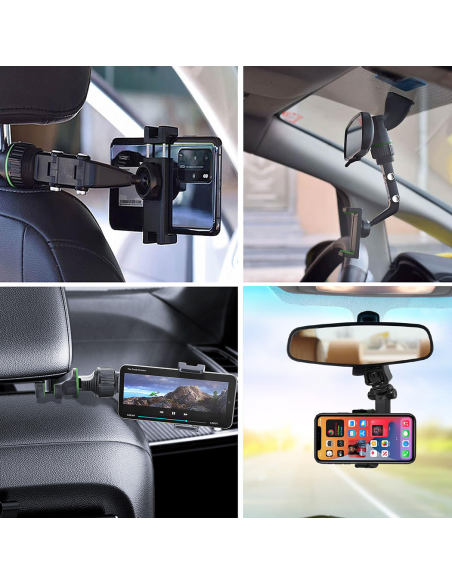 Supporto Smartphone per Auto Specchietto Retrovisore Porta Cellulare Universale