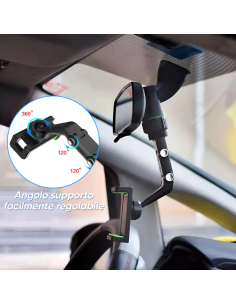 Supporto Smartphone per Auto Specchietto Retrovisore... 2