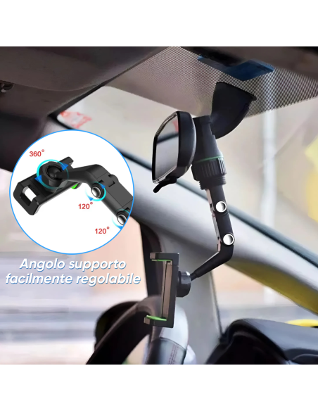 Supporto Smartphone per Auto Specchietto Retrovisore Porta Cellulare Universale