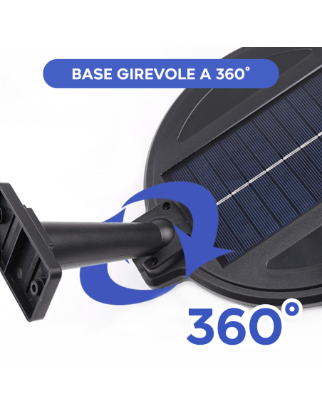 Lampada Solare Faro Lampione Stradale 220 LED Pannello Solare Telecomando IP66