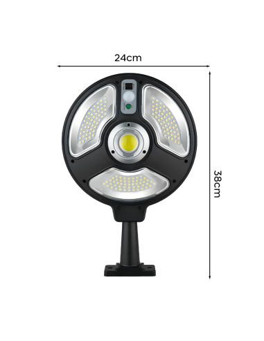 Lampada Solare Faro Lampione Stradale 220 LED...