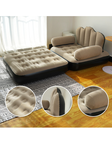 Poltrona Gonfiabile con Poggiapiedi e Schienale...