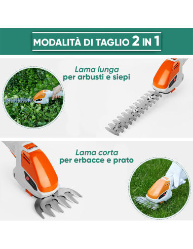 Tagliasiepi Elettrica Batteria 12V Forbice per...