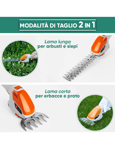 Tagliasiepi Elettrica Batteria 12V Forbice per Potatura Senza Fili Ricaricabile