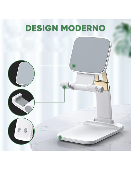 Supporto per Telefono Cellulare Smartphone Regolabile per Scrivania Pieghevole