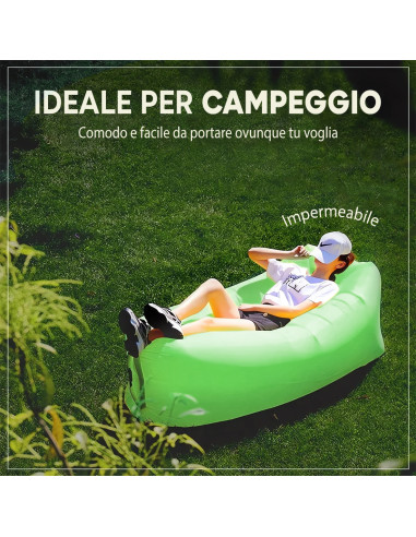Divano Letto Gonfiabile Sacco a Pelo...