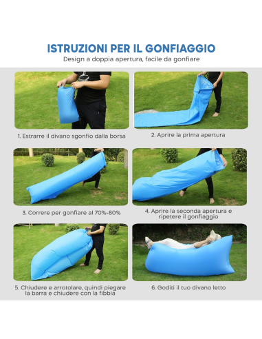 Divano Letto Gonfiabile Sacco a Pelo...