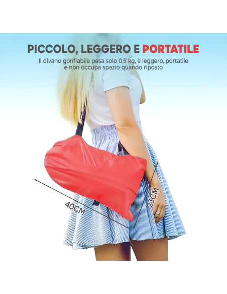 Divano Letto Gonfiabile Sacco a Pelo Materassino ad Aria Portatile da Campeggio
