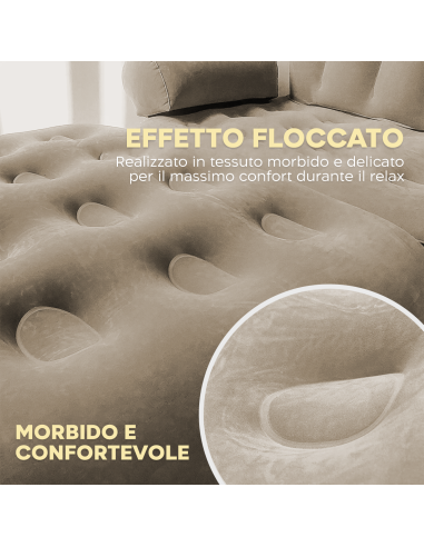 Poltrona Gonfiabile con Poggiapiedi e Schienale...