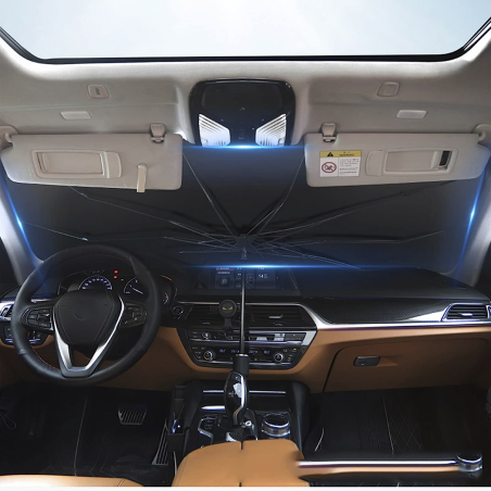 2pz Ombrello Parasole Auto Pieghevole Copertura Universale Parabrezza 140x76cm