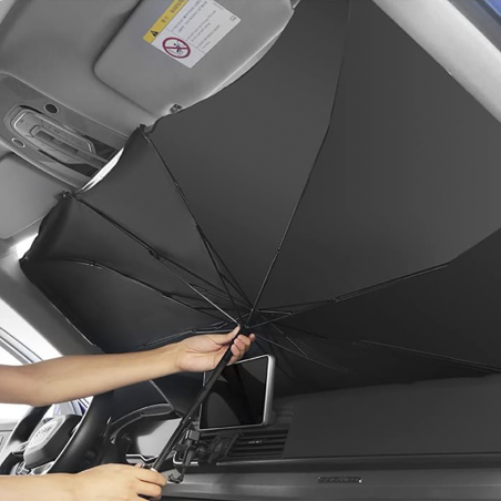2pz Ombrello Parasole Auto Pieghevole Copertura Universale Parabrezza 140x76cm