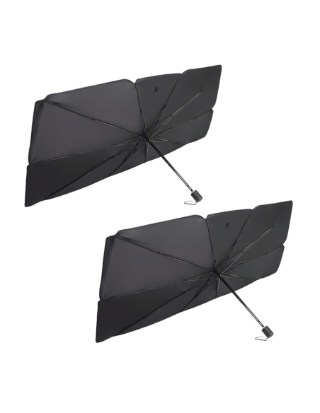 2pz Ombrello Parasole Auto Pieghevole Copertura Universale Parabrezza 140x76cm