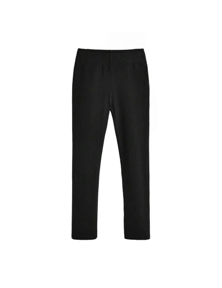 Leggings Donna Fitness in Cotone Elasticizzato Estivo Vita Alta Nero Tinta Unita