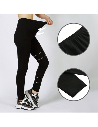 Set 3pz Leggings Donna Nero per Fitness Cotone...