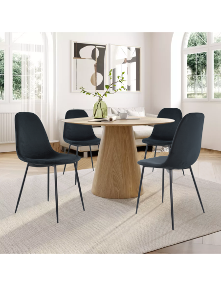4pz Sedia LOLA da Cucina Design Moderno in Velluto 85x45x44 Struttura in Metallo
