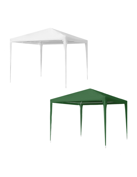 Gazebo da Giardino Quadrato 3x3 mt con Telaio in Acciaio Telo Polietilene
