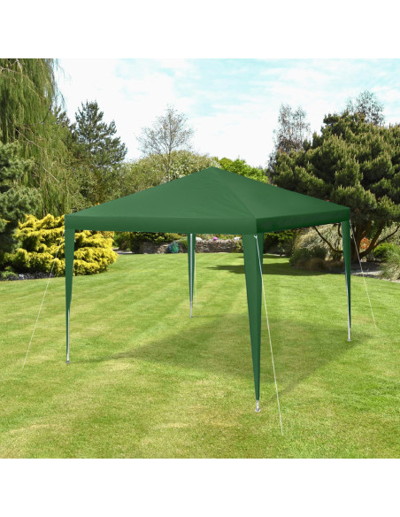 Gazebo da Giardino Quadrato 3x3 mt con Telaio in Acciaio Telo Polietilene