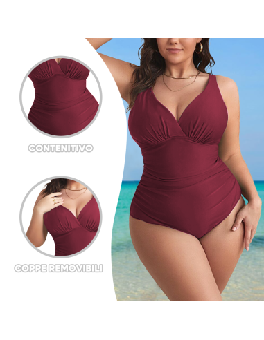 Costume da Bagno Intero da Donna Tinta Unita...
