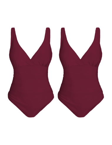2pz Costume da Bagno Intero Donna Tinta Unita...