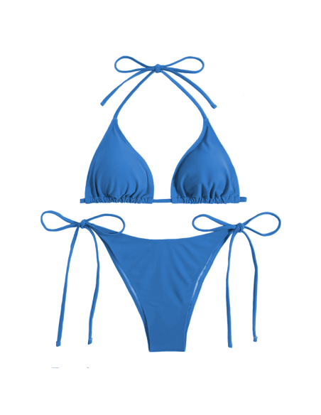 2pz Costume Bikini Donna da Mare IBIZA Due Pezzi Push Up Tinta Unita Beachwear