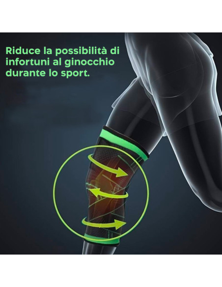 2pz Ginocchiera Sportiva Tutore Ginocchio Supporto Fascia Elastica Compressione
