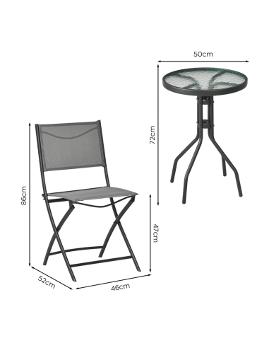 Set Giardino MALDIVE 2 Sedie Pieghevoli in...